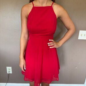 Lulus Red Halter Fit & Flare Dress – NWT – Size S